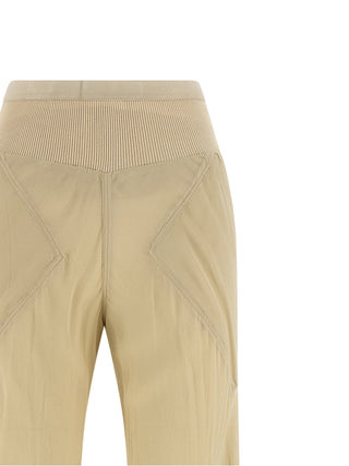 Rick Owens Beige Silk Flared Pants