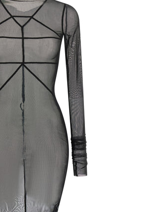 Rick Owens Black Nylon Long Dress