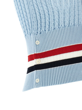 Thom Browne Blue Cotton Sleeveless Jacket