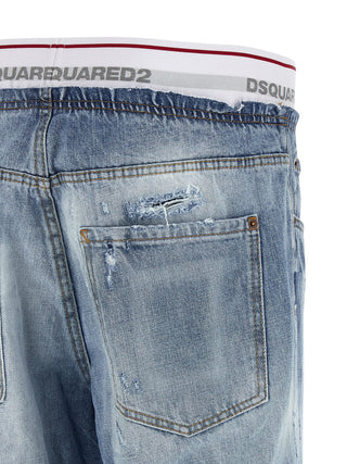 Dsquared² Blue Cotton Relaxed Fit Jeans