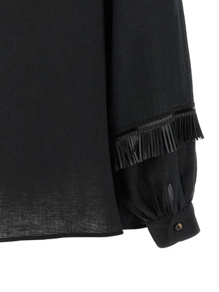 Kiton Black Linen Blouse