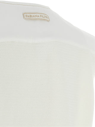Fabiana Filippi White Cotton Sleeveless Jacket