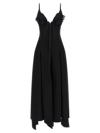 Alexander McQueen Black Acetate Long Dress