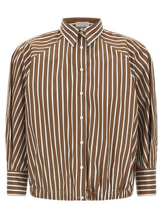 Brunello Cucinelli Brown Cotton Blouse
