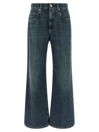 Brunello Cucinelli Blue Cotton Flared Jeans