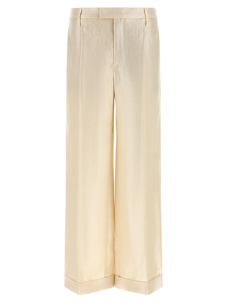 Brunello Cucinelli Gold Linen Casual Pants