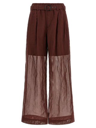Brunello Cucinelli Bordeaux Cotton Flared Pants