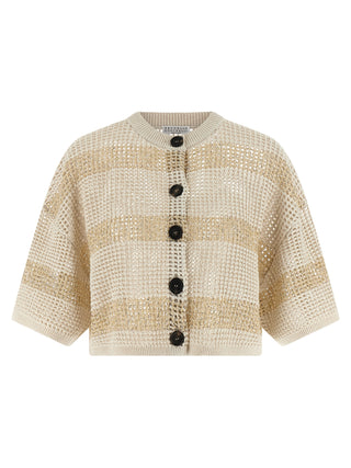 Brunello Cucinelli Beige Cotton Cardigan