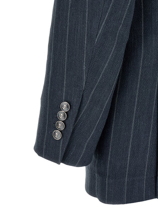 Brunello Cucinelli Blue Hemp Blazer