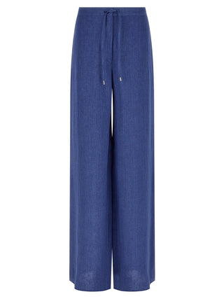 Max Mara Blue Linen Casual Pants