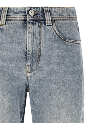 Brunello Cucinelli Blue Cotton Tapered Jeans