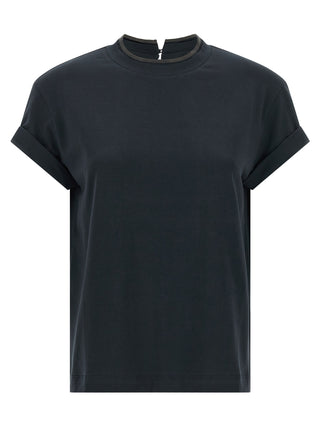 Brunello Cucinelli Blue Cotton T-Shirt