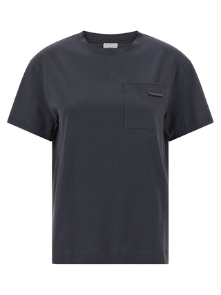 Brunello Cucinelli Blue Cotton T-Shirt
