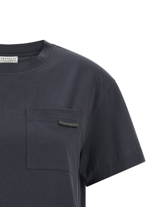 Brunello Cucinelli Blue Cotton T-Shirt