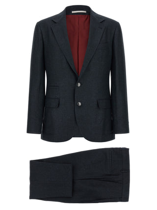 Brunello Cucinelli Blue Silk Two-Piece Suit