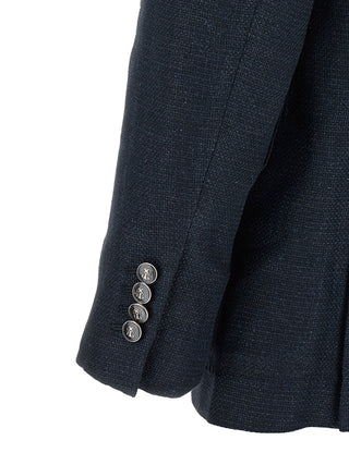 Brunello Cucinelli Blue Silk Two-Piece Suit