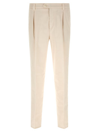 Brunello Cucinelli White Cotton Casual Pants