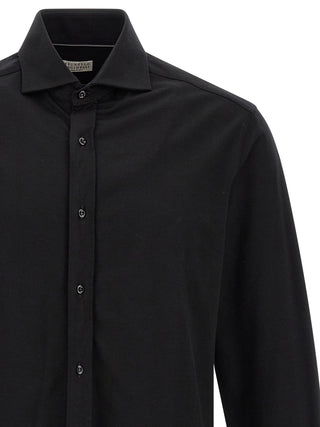 Brunello Cucinelli Black Cotton Blouse