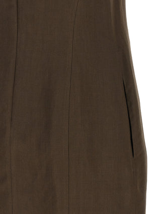 Brunello Cucinelli Brown Viscose Short Dress