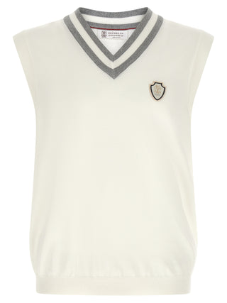 Brunello Cucinelli White Cotton Sweatshirt