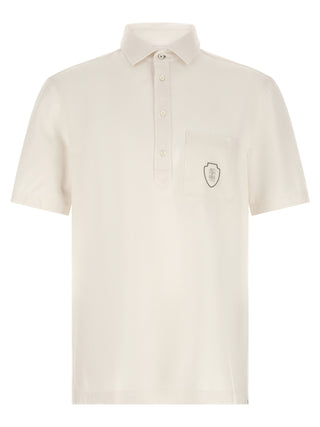 Brunello Cucinelli White Virgin Wool Polo Shirt