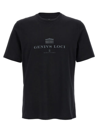 Brunello Cucinelli Black Cotton T-Shirt