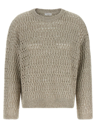 Brunello Cucinelli Beige Linen Cardigan