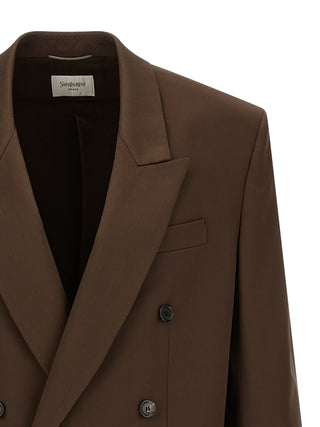 Saint Laurent Brown Silk Blazer