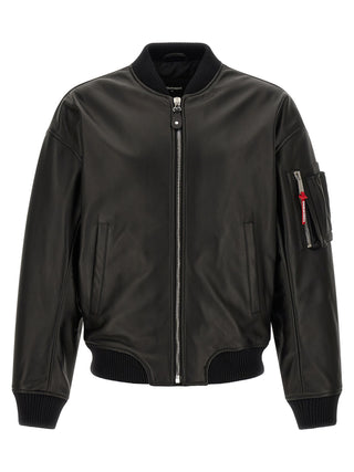 Dsquared² Black Leather Leather Jacket