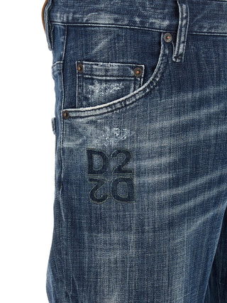 Dsquared² Blue Cotton Relaxed Fit Jeans