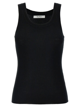 Max Mara Black Virgin Wool Sleeveles T-Shirt
