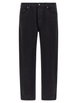 Saint Laurent Black Cotton Straight-Leg Jeans