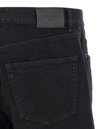Saint Laurent Black Cotton Straight-Leg Jeans
