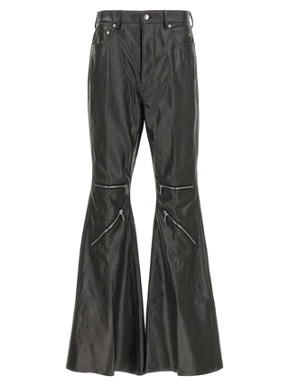 Rick Owens Black Calfskin Flared Pants