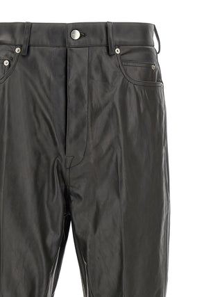 Rick Owens Black Calfskin Flared Pants