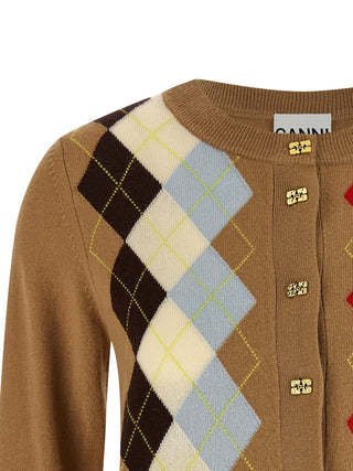 Ganni Beige Wool Cardigan