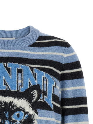 Ganni Blue Wool Cardigan