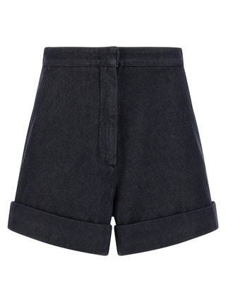 Max Mara Blue Cotton Bermuda Shorts