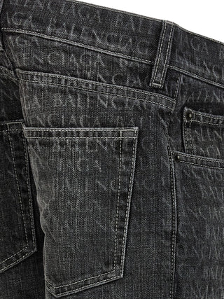 Balenciaga Black Cotton Flared Jeans