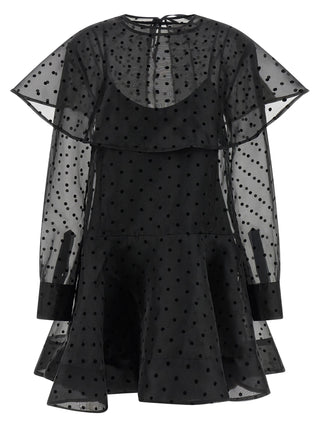 Ganni Black Recycled Polyester Short Dress