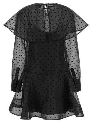 Ganni Black Recycled Polyester Short Dress