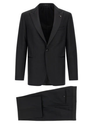 Tagliatore Black Virgin Wool Two-Piece Suit