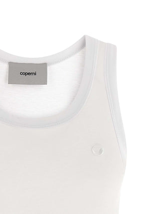 Coperni White Cotton Sleeveles T-Shirt