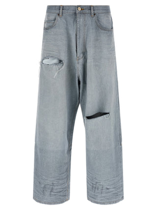 Balenciaga Blue Cotton Relaxed Fit Jeans