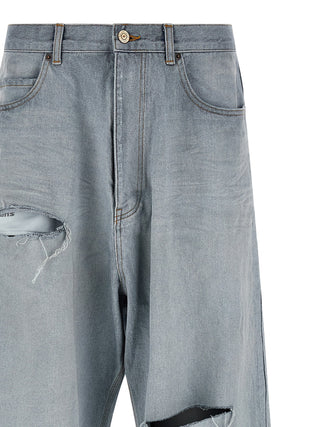 Balenciaga Blue Cotton Relaxed Fit Jeans
