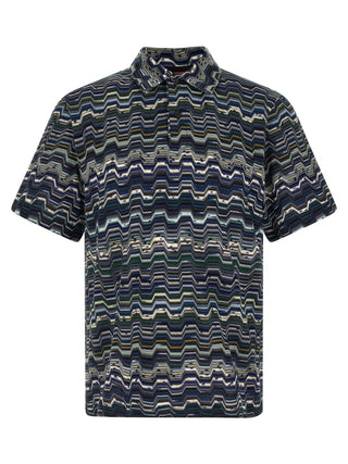 Missoni Blue Cotton Polo Shirt