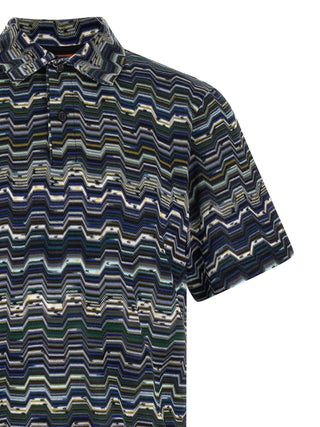 Missoni Blue Cotton Polo Shirt