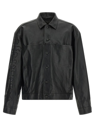 Balenciaga Black Buffalo Leather Leather Jacket