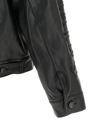 Balenciaga Black Buffalo Leather Leather Jacket