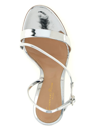 Gianvito Rossi Silver Calfskin Stiletto Heel Sandals